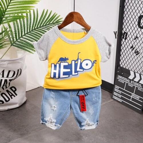 Baby 2pcs Suits Short Sleeve T-Shirt Pants Boys Summer Clothes Sets Girls Kids T-Shirt Boys Summer Children Clothes 2-6Year