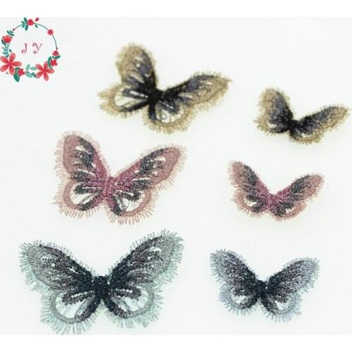 20PCS/lot Mix Embroidery Mesh Butterfly Hollow Appliques 5.0cm Translucent Single layer for Party Decor,Garment Embellishment