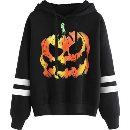 2020 ITFABS Newest Arrivals Halloween Hot Women Pumpkin Hoodies Shirt Casual Female Ladies Stylish Tops Girls Female Clothes