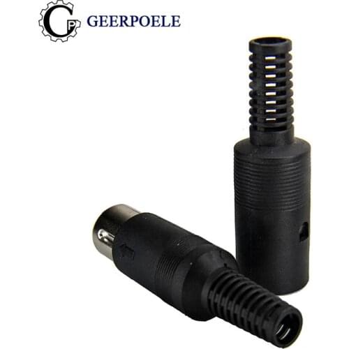 3 pcs/lot JR3970 Male And Female S Type DIN Power Plug Connectors Cold Pressure Plastic Solderless Keyboard Jack 3/4/5/6/7/8 Pin