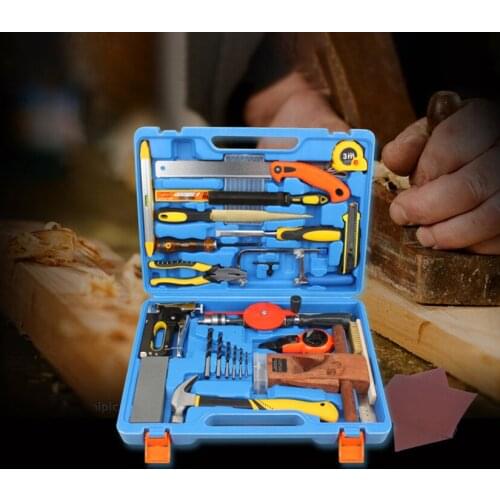 36pcs Childrens woodworking toolbox Hand Tool Set DIY Home Repair Tool Kit Woodworking Tool Set wood Saw planer Screwdriver