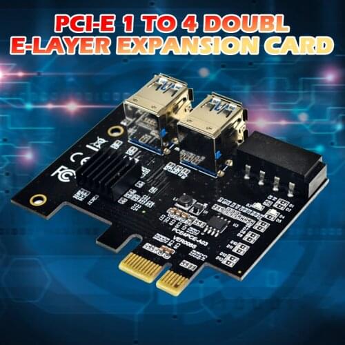 PCI-E Adapter PCI-Express 1x to 16x 1 to 4 USB 3.0 Mining Riser Card Mole Pin Slot Special Card Converter for BTC Miner Mining
