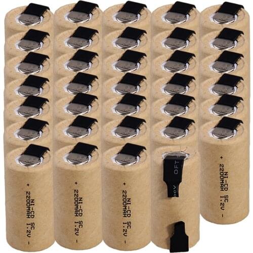 Lowest price 34 piece SC battery 1.2v batteries rechargeable 2200mAh nicd battery for power tools akkumulator