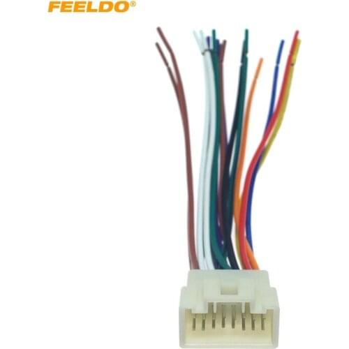 FEELDO Car Stereo Radio 16Pin Wire Harness For Mitsubishi/Lancer/Ford Relevant Installing Aftermarket Stereo Unit #1578