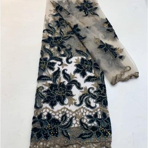 Velvet Lace Fabric The latest African Nigeria Lace Fabric 2021 high-quality lace material for the evening gown ZX3786