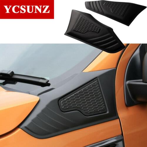 Matte black side vent hood guard decoration For ford ranger T7 T8 wildtrack 2016 2017 2018 2019 2020