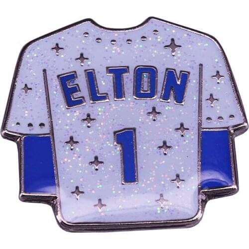 Elton John #1 Enamel Pin - Los Angeles Dodgers #1 Jersey Badge With Special Sparkles Detail