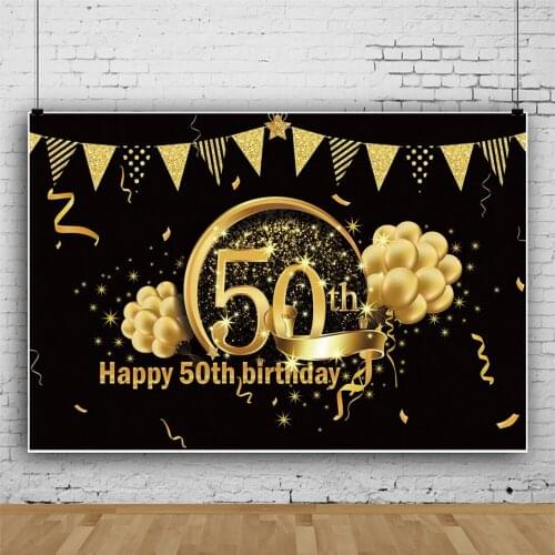 Backdrop Photography Props Simple Style of Celebration Party for Womens 50th Birthday Balloon Decoration Photoshoot Background