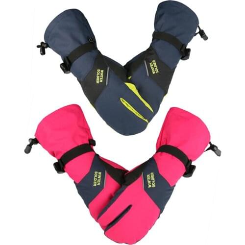 Ski Gloves Winter Waterproof Warm Thick Touch Screen Three-Finger Gloves for Men Women Cycling Outdoor Climbing