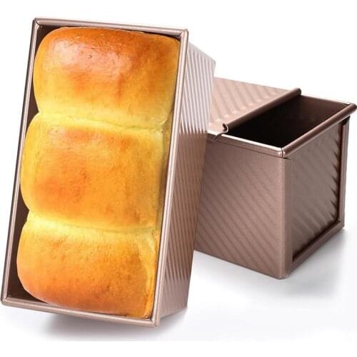 Metal Cake Mold Rectangular Non-stick Bread Pan Toast Bread Mold Cake Tray Mould Non-stick Baking Tools Loaf Pan with Lid