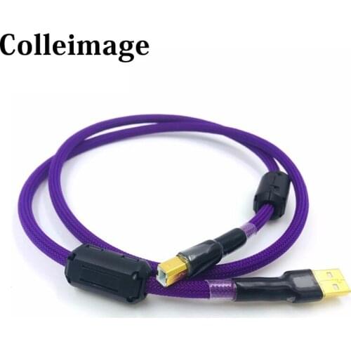 Colleimage Hifi 7N OCC Single Crystal Copperr USB Cable DAC A-B Digital USB 2.0 Type A to B Male Audio Cable