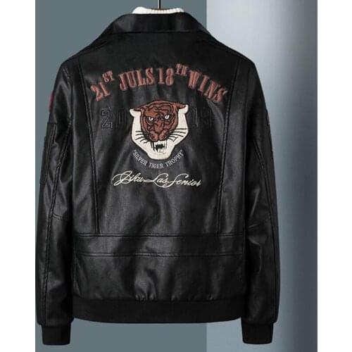 Name Brand Biker Mens PU Jacket Coats Plus Size 5XL Avirex Leather Suede Jacket Men Coats 3D Tiger Head Spring Jackets Male A604