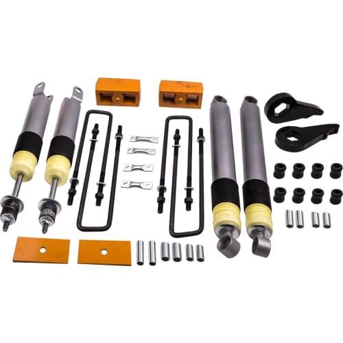 Level Lift Kit 1-3" Front 3'' Rear Blocks for GMC Sierra 1500 4WD 6-Lug 1999-2007