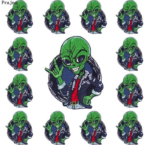 Prajna 10 PCS Hippie Alien Patch Iron On Embroidered Patches For Clothing Sticker Space UFO Patches On Clothes Alien Badges