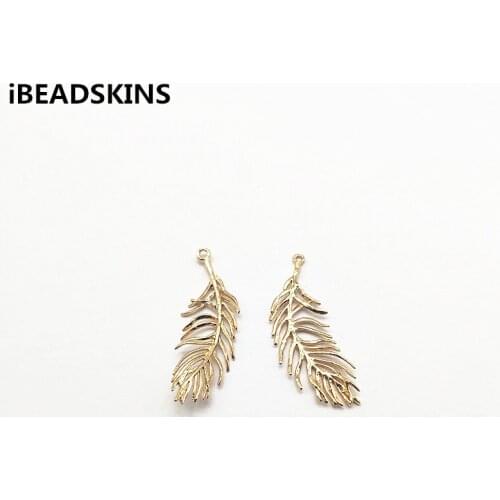 New arrival! 37x14mm 50Pcs Leaves shape Charm Copper Jewelry Accessories for Earrings parts,Accessories,hand Made Jewelry DIY