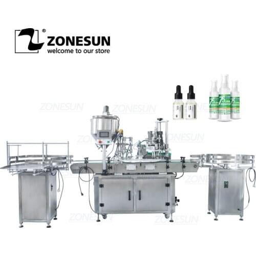 ZONESUN Full Automatic Production Line Small Bottle Eye Drop Vial Bottle Filling And Capping Machine Custom Mold
