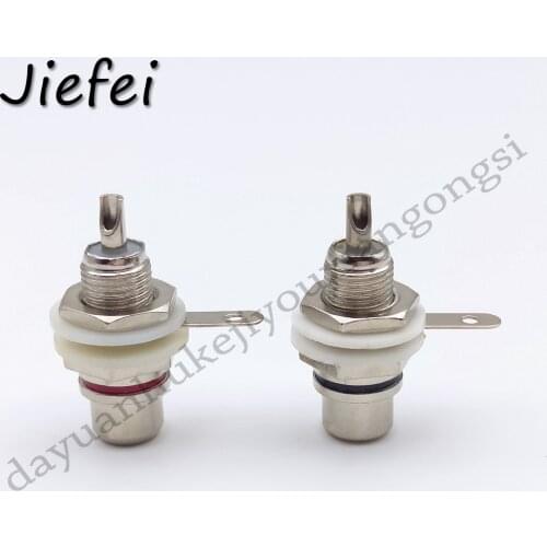 10Pcs 2 color silver Panel Mount RCA Female plug Jack Audio Socket Amplifier Chassis Phono Connector with nut solder