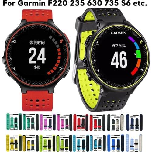 Silicone Watch Band for Garmin Forerunner 220 230 235 620 735 S6 Replacement Band Breathable Rubber Watch Strap Wrist Bracelet
