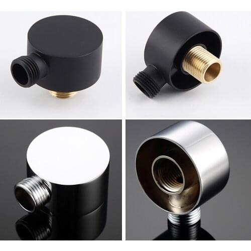 Shower Head Connector Bathroom Accessories Brass Body Bracket Black Wall Mounted Shower Hose Connector support Arm Brushed gold