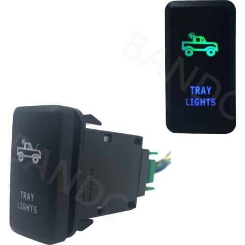 GREEN & BLUE Led Lamp, Car TRAY LIGHTS Rocker Push Switch with Jumper Wires for Toyota Prado 120 Series 2003-2009, Auto Parts