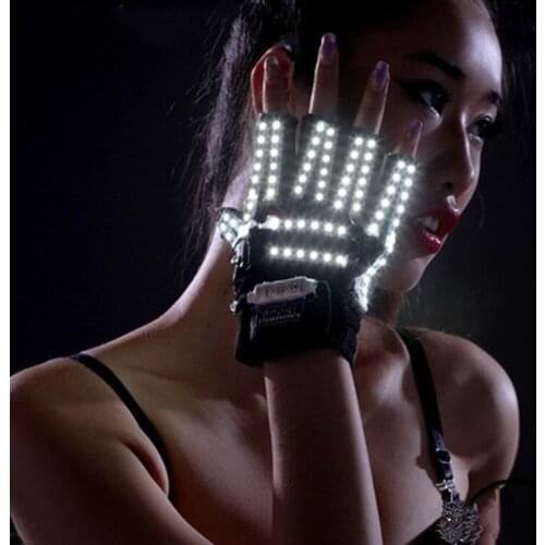 Hot Sale LED Gloves Hot Dance DJ Equipment Laser Gloves Stage Props Party Supplies 5 Colors Free Shipping