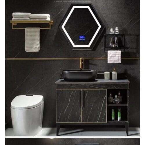 Intelligent bathroom slate light luxury bathroom cabinet combination bathroom stainless steel washbasin sink washstand