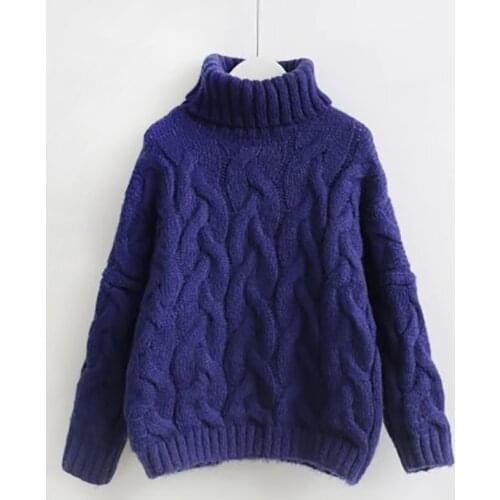 Autumn Winter Women Casual Turtleneck Sweaters Pullovers Jumpers European Twist Warm Female Oversized Sweater Pull