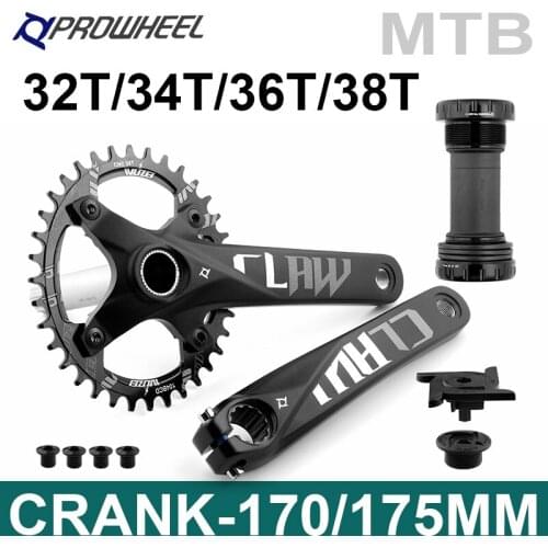 PROWHEEL 104BCD 170mm 175mm MTB Bike Cranks 32/34/36/38T Oval Sprocket with Bottom Bracket Mountain Bicycle Crankset