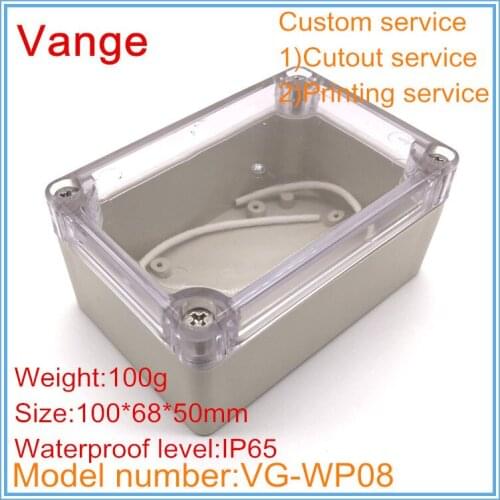 1pcs/lot mold made plastic box IP65 waterproof ABS plastic diy enclosure for electronic device 100*68*50mm