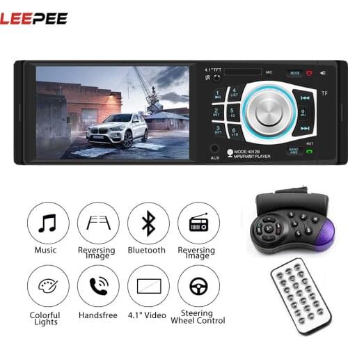 12V 4012B Bluetooth Stereo In-dash 7 Colors Backlight Audio Radio FM TF USB AUX Support 4.1" Car MP5 Player Auto Accessories