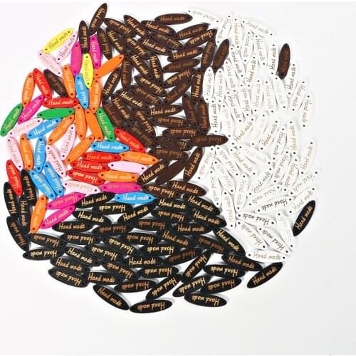 2019 colorful 50pcs wooden buttons 5x28mm ellipsebuttons labels for sewing craft DIY decoration accessories