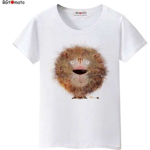 2021 3D Cartoon Lion T shirt Women fashion personality popular shirts Good quality brand t shirt soft casual tops