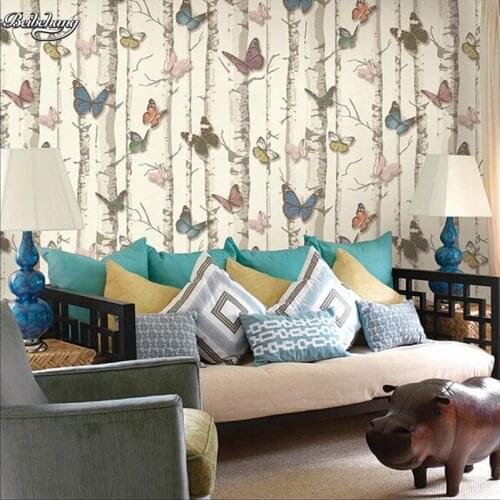 Beibehang 3D modern wallpaper PVC cartoon butterfly grove wallpaper wallpaper Papel de parede children room