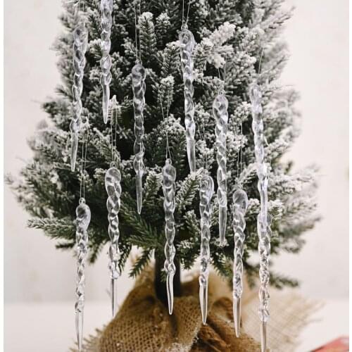 5/12 Pcs Clear Hanging Icicles Ornaments For Christmas Holiday Tree Or Wedding Decoration 6/8 Inches ,DIY Winter Party Decor