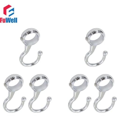 6pcs Zinc Alloy Pipe Hooks for 19mm Dia. Tube Hanger Kitchen Cabinet Clothes Organizer Holds Coat Waterproof Hook