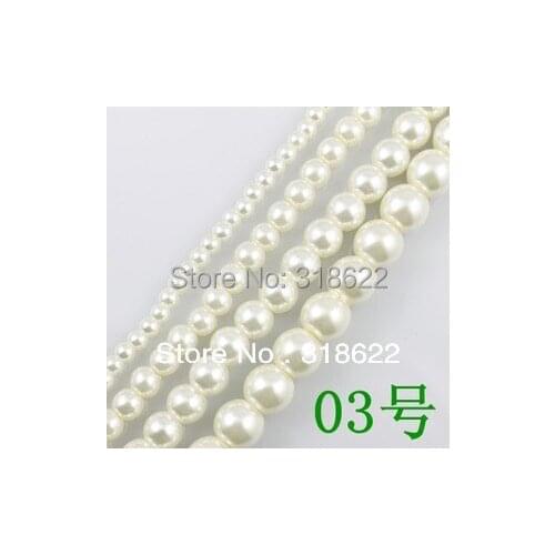 White/Ivory/Black Imitation Glass Pearl Beads (4mm,6mm,8mm,10mm) Mixed Loose Round Beads for Jewelry Making Free Shipping