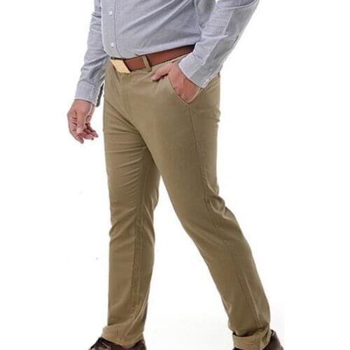 MFERLIER Plus size pants men waist 128cm 5XL 6XL 7XL 8XL Autumn spring Loose trousers men