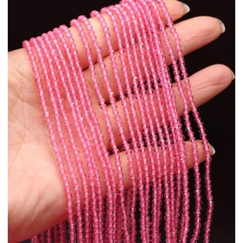 New Natural Stone Bead Small Faceted Pink Crystal Scattered Beads for Jewelry Making DIY Necklace Bracelet Accessories