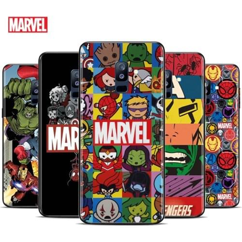 Marvel Anime Superhero For Samsung Galaxy A3 A5 A6 A7 A8 A9 A6S A8S A9S Star Plus 2016 2017 2018 Black Toft TPU Phone Case