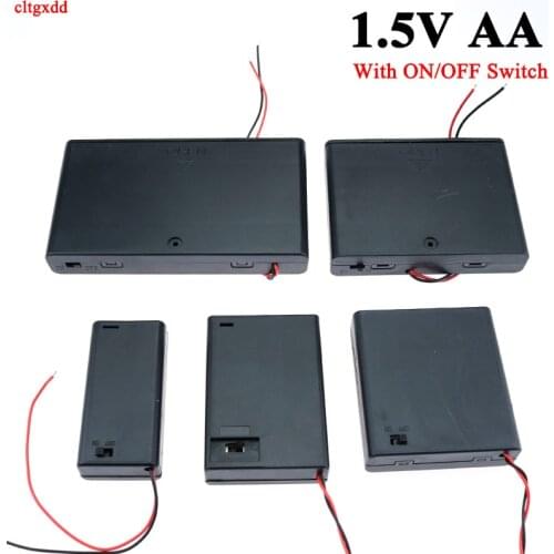 Cltgxdd 1Pcs 1.5V AA With Leads Battery Holder Case Box ON/OFF Switch Cover 2 3 4 6 8 Slot Standard Container Drop