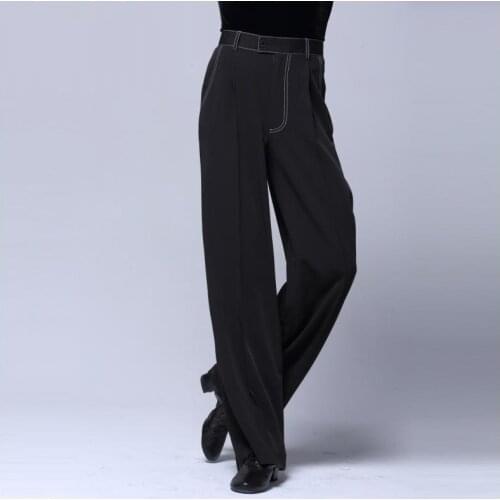 Hot Selling Male Latin Dancing Trouser Mens Black Pants Samba Chacha Paso Professional Mens Ballroom Dance Trousers B-6988
