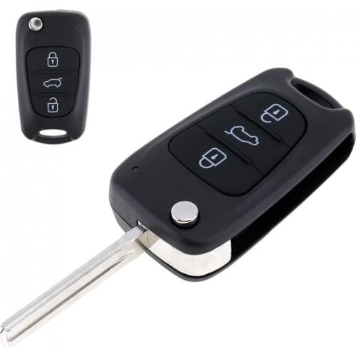 100% Brand New Black Uncut Blade 3 Buttons Flip Remote Key Shell No Chip For Kia Car Keys