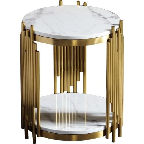 Limited stainless steel gold plated coffee table modern living room small round desk Nordic luxury creative sofa side tablo