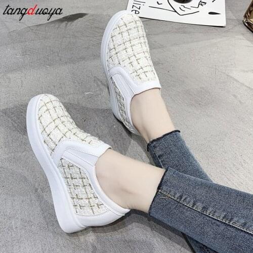 White Shoes Women Platform sneakers Shoes Slip-on Sneakers Breathable Female Height Increasing Footwear Chaussures Femme 2021