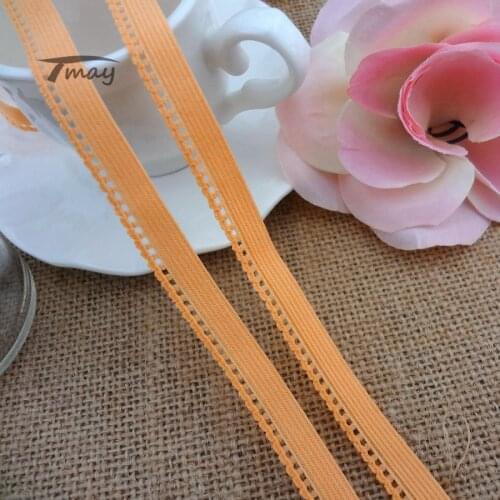 #1315 orange Color Lace Elastic Bands with small circles 8yards/lot Edge Waistband hairbands Webbing DIY Sewing Supplies