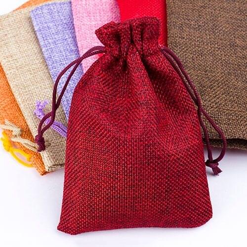 LOULEUR 10pcs/lot 10*14cm Mixedcolor Fabric Lint Jewelry Bag Packing Drawstring Pouch Fashion Jewelry Organizer Gift Bag
