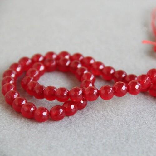 Min Order1) 8mm Faceted Red Chalcedony Beads Round DIY Beads Natural Stone 15inch Faceted Women Jewelry Making Design Wholesale