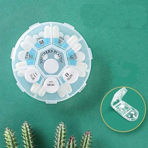 Mini pill Storage Box 1 week 7 squares travel Taking medicine Remarks classification Small medicine chest insulin Portable E112