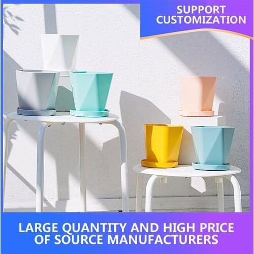 Fashion Thickened Flower Pots Home Garden Flower Pots Plastic Gallon Pots Living Room Balcony Green Basket Resin Planting Pots