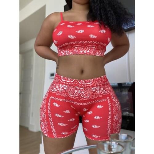 Fashion Women Two Piece Set Printed Crop Top And Shorts Summer Casual Sport Tracksuit Sexy Bodycon Bodysuit Romper Plus size XXL